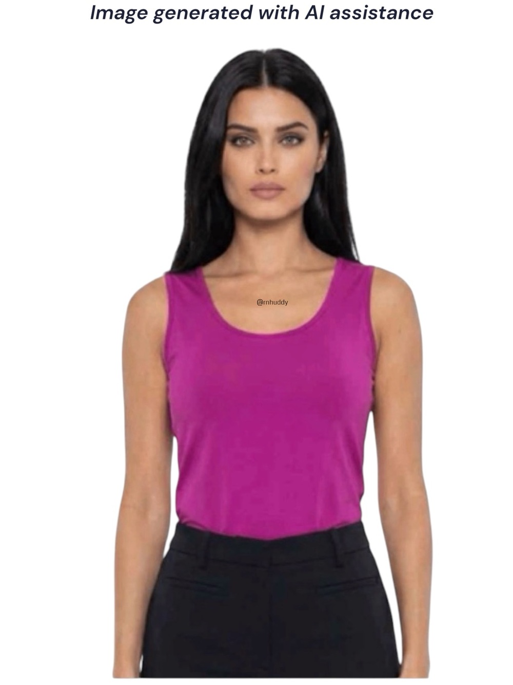 Peck & Peck S scoop neck fuchsia tank